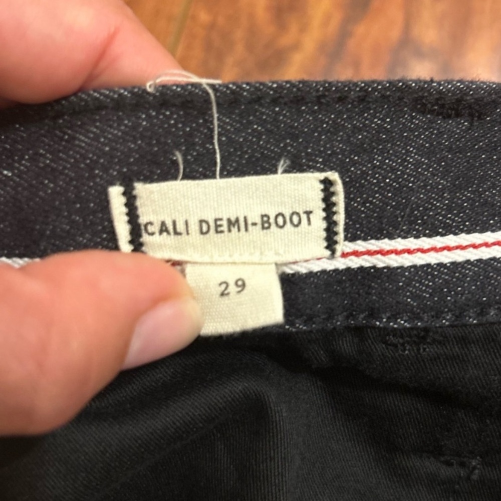 Madewell Cali Demi-Boot Jeans in Elsie Stripe high
rise black denim flare Sz 29 - Picture 13 of 15
